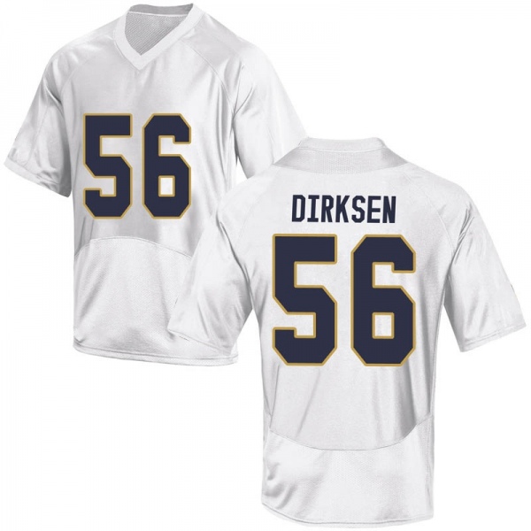 John Dirksen Notre Dame Fighting Irish NCAA Men's #56 White Game College Stitched Football Jersey BDO3055EK